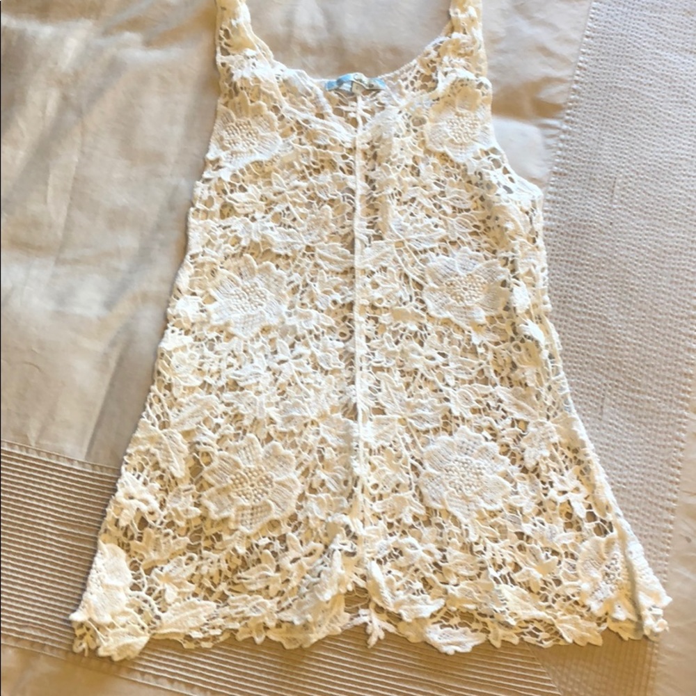 Cecico White lace tank